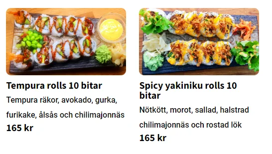 Naruto Sushi Meny Priser Sweden