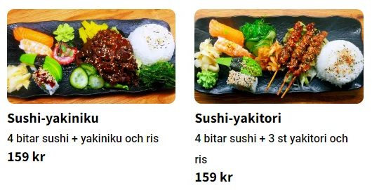 Naruto Sushi Meny Sweden